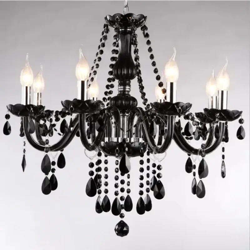 Modern K9 crystal chandeliers ceiling lights Black gray lustre crystal Living dinning room light ceiling indoor home furniture