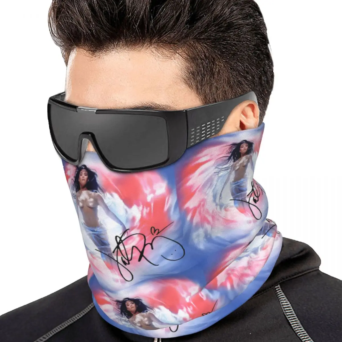 Katy Perry Autograph Multifunctional Elastic Neck Gaiter Dust Proof Face Cover Bandana Unisex for Cycling Hiking Fishing