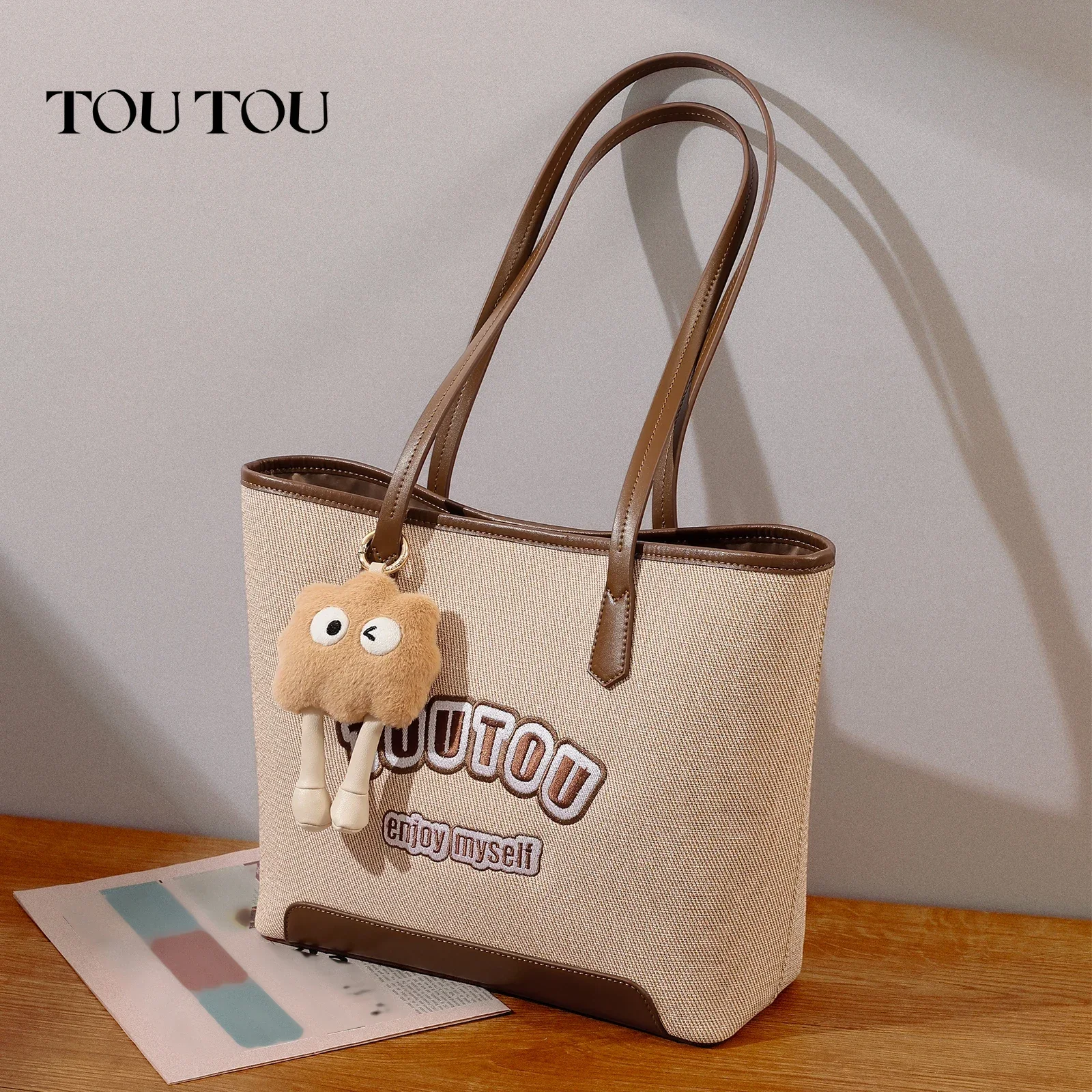

TOUTOU Retro Academy Tote Bag Original Commuter Versatile Large Capacity Single Shoulder Underarm Bag Valentine's Ramadan Gift