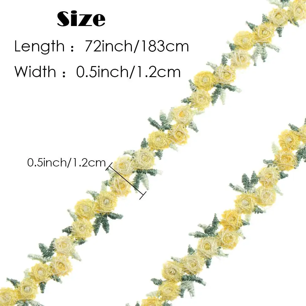 DIY Craft Sewing Polyester Ribbons Fabric Trim Water soluble Flower Lace Trim Embroidered