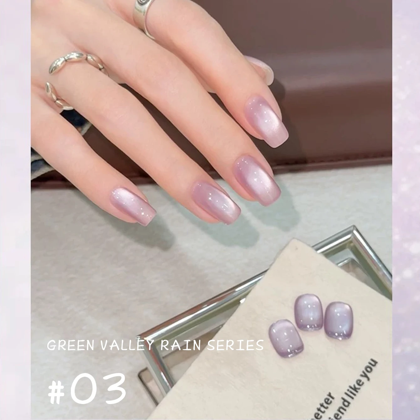 6PCS 2025 ใหม่อินเทรนด์เล็บแฟชั่น Phototherapy Aurora สีขาว,น้ําสีฟ้า,สีเขียว, สีม่วง CAT EYE GEL ผงแม่เหล็ก Gol