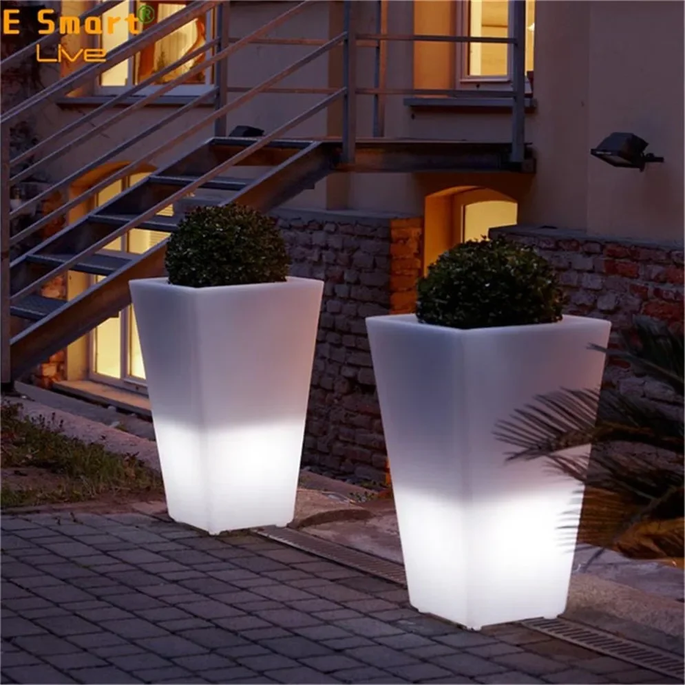 2026 Flower Pot with Light Hotel Planters Party Decorations Led Floor Lamp Christmas Lights Standing Lamp Glow Led Flower Plante