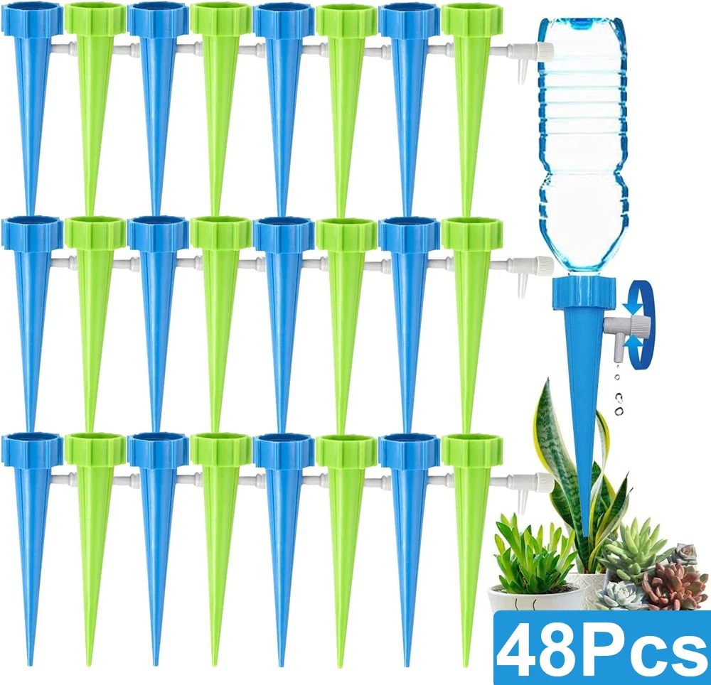 

48Pcs Flower Garden Auto Drip Irrigation Watering System Dripper Spike Kits Household Plant Flower Automatic Waterer Tools