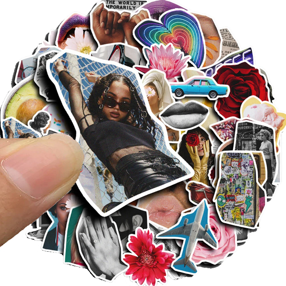 10/30/50pcs INS Style American Retro Acidic Stickers Cool Girls Graffiti Decals DIY Luggage Phone Notebook Car Sticker Wholesale 3