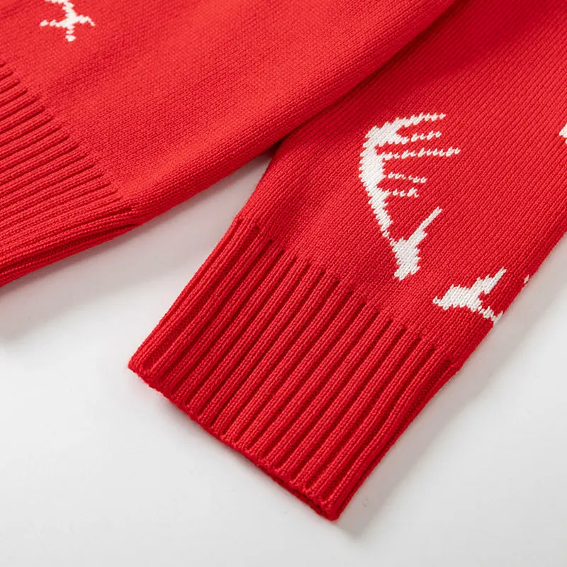Factory direct sales European and American new autumn and winter boys and girls knitted sweater Christmas snowflake elk childre
