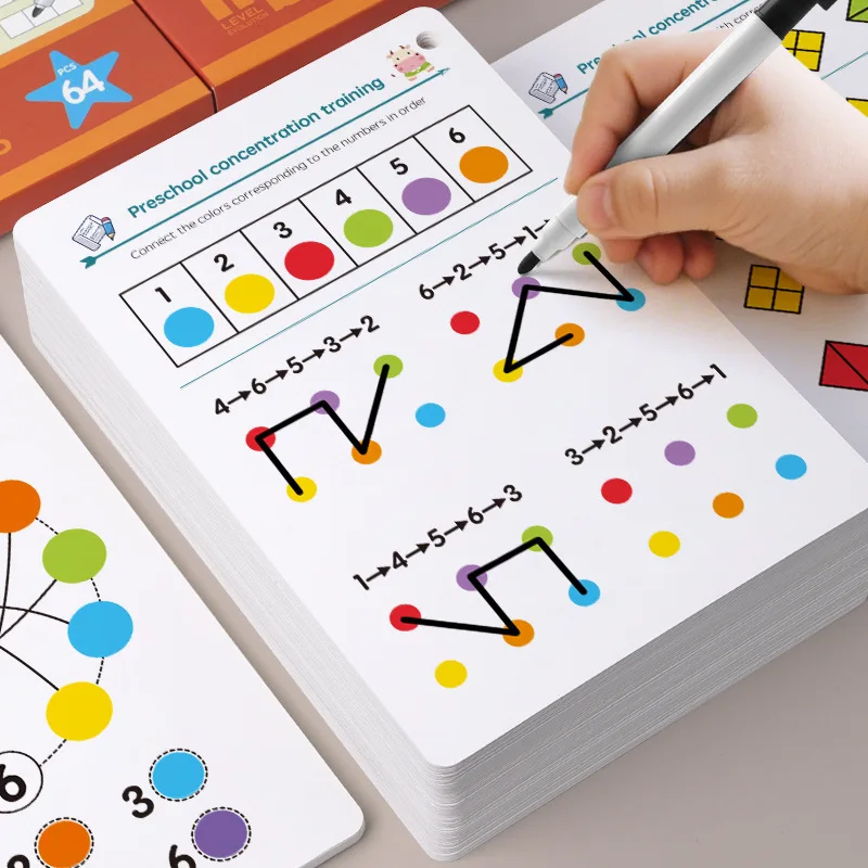 Reusable Kids Tracing Cards Children Pen Control Colorful Fun Games For Ages 3-6 Magical Tracing Workbook Control Training Book