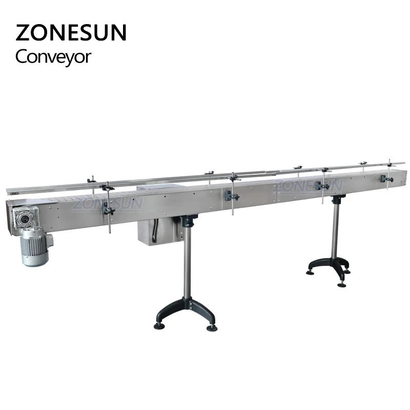 ZONESUN ZS-CB150 التلقائي مخصص 2 متر طول سلسلة الحزام الناقل لخط الإنتاج