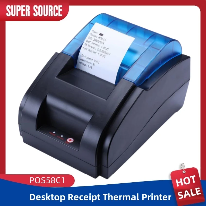 58mm Desktop Thermal Portable Printer Receipt Bill POS 58mm Barcode Mini Printer Bluetooth Wireless For Andriod IOS