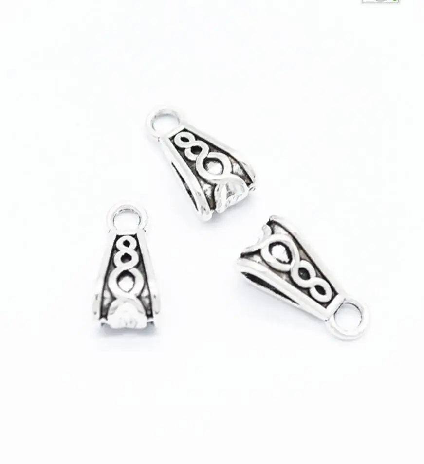 20pcs 15*7*6mm Carved Tee Bails Beads Charms Antique Silver Color Jewelry Findings Jewelry Accessories hole 2mm F0840