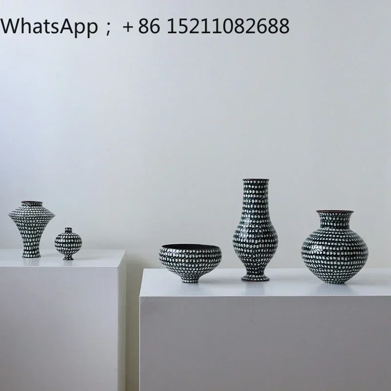 SCY exquisite ceramic vase handmade flower arrangement living room flower arrangement light luxury high-end decoration