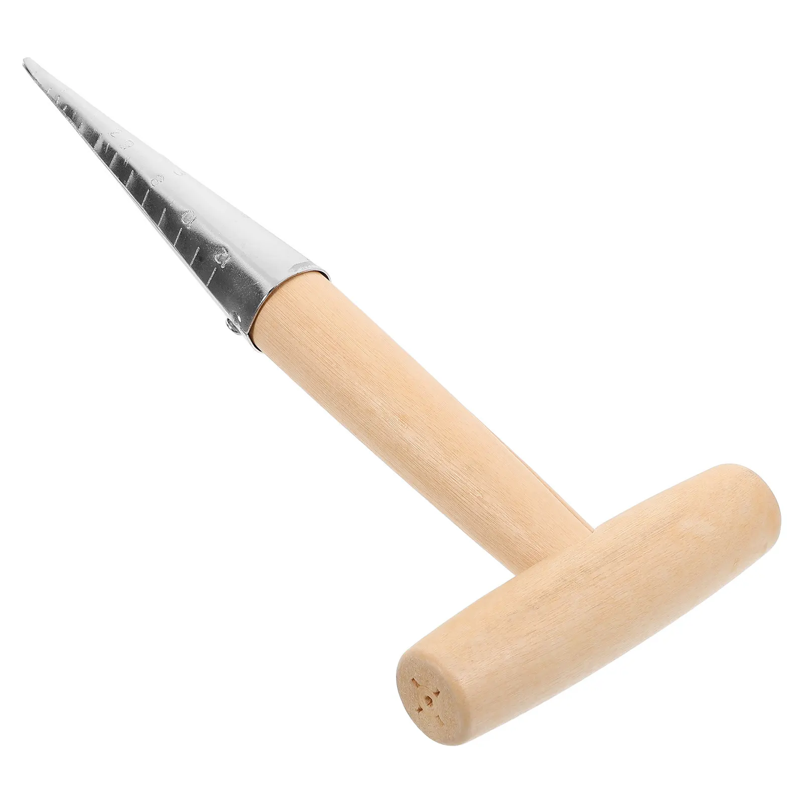 Stainless Steel Wood Handle Dibber Garden Hole Puncher for Succulents Vegetables Transplanting Soil Loosening Planting Tools