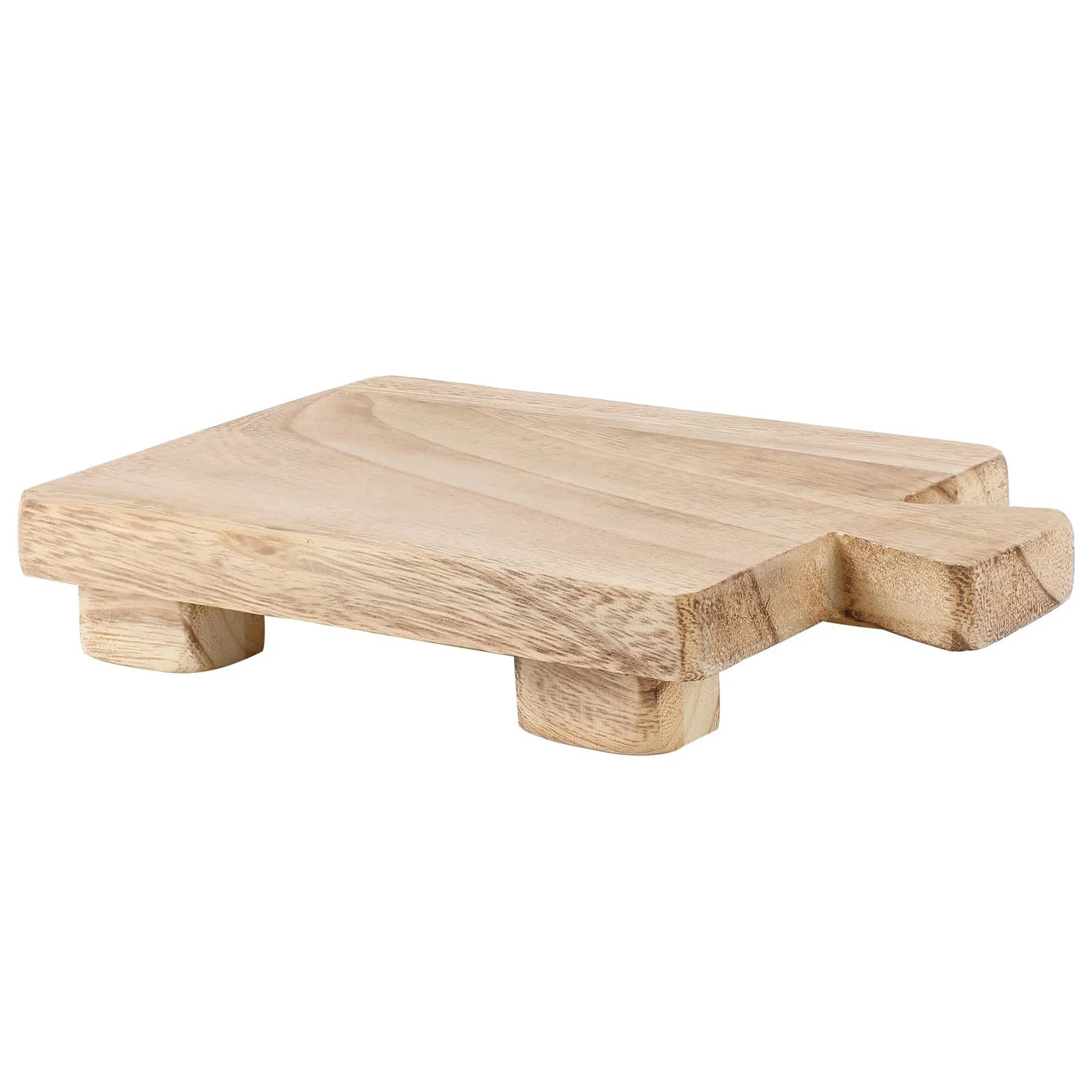 

Natural Wooden Tray Bathroom Storage Rack For Home Kitchen Hygienic Holder Display Shelf Rectangle Base Simple Soap