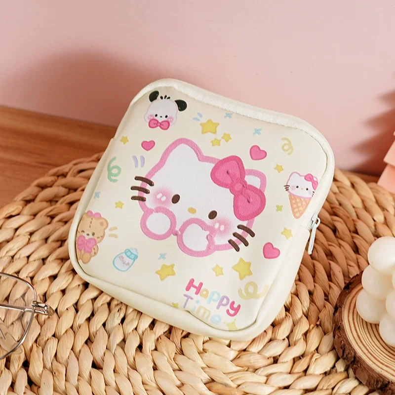 مرحبا كيتي الوسادة الصحية حقيبة التخزين الكرتون حشا حقيبة لطيف صفر المحفظة المحمولة حقيبة مستحضرات تجميل فتاة هدية عيد الميلاد