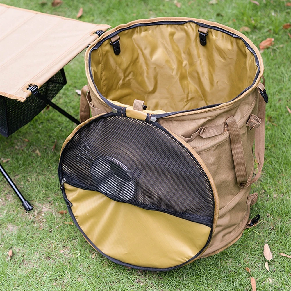 62L Large Camping Hiking Foldable Rubbish Storage Bags Waterproof BBQ Picnic Foldable Bags for Cookware Bowls Tools Molle Pack