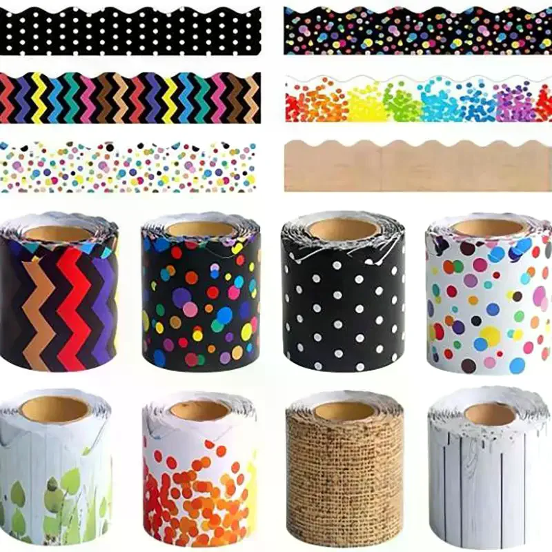 Colorful Dot Trim Border Bulletin Board Border Trim 26 Colors 10M Self Adhesive Border Classroom Decors Border Trim Sticker