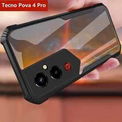 Cover For Tecno Pova 4 Pro Case Transparent Protective Phone Shockproof Bumper For Tecno Pova4 Pro Clear TPU Soft Silicone Shell