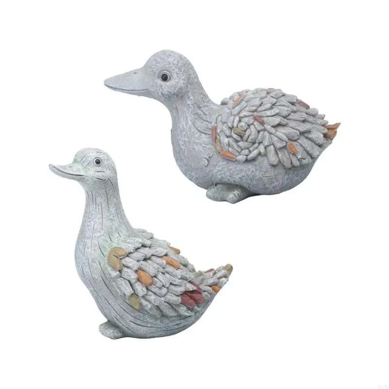 Entenfiguren aus Kunstharz, Entenstatuen für die Gartendekorationen, lustige Tierskulpturen, Yart-Kunst-Ornament, B03E – Detail 1