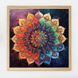 Cross Pattern Mandala Flower Cotton Thread Needlework Printed Canvas DIY Kits Home Decoration Gift