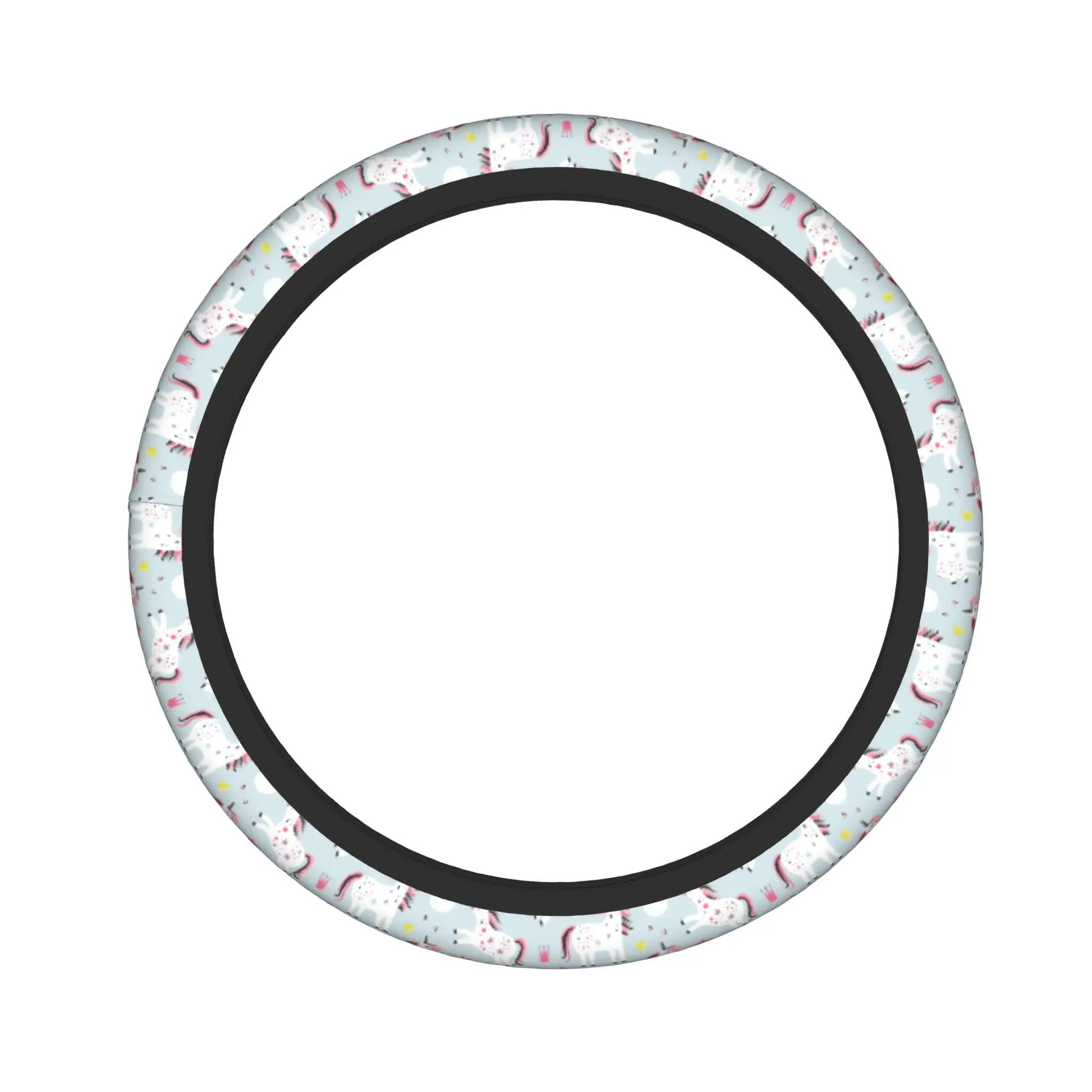 Cartoon Cute Unicorn Car Steering Wheel Cover 38cm Anti-slip  Steering Wheel Protective Cover Fashion Interior Accessories