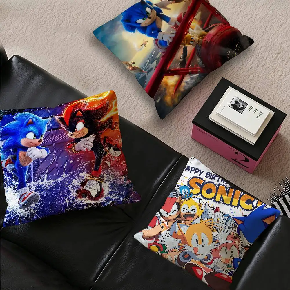 Cartoon S-Sonics Maple Design Cushion Cover Happy Autumn Harvest decor Holiday Decorati Pillow Cover