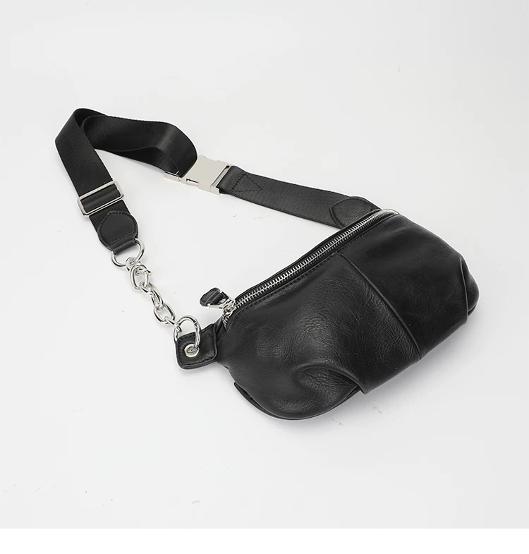 Female Chest bag chain Crossbody Bags For Women new Shoulder bags Small PU Leather ladies Waist Pack Breast phone wallet