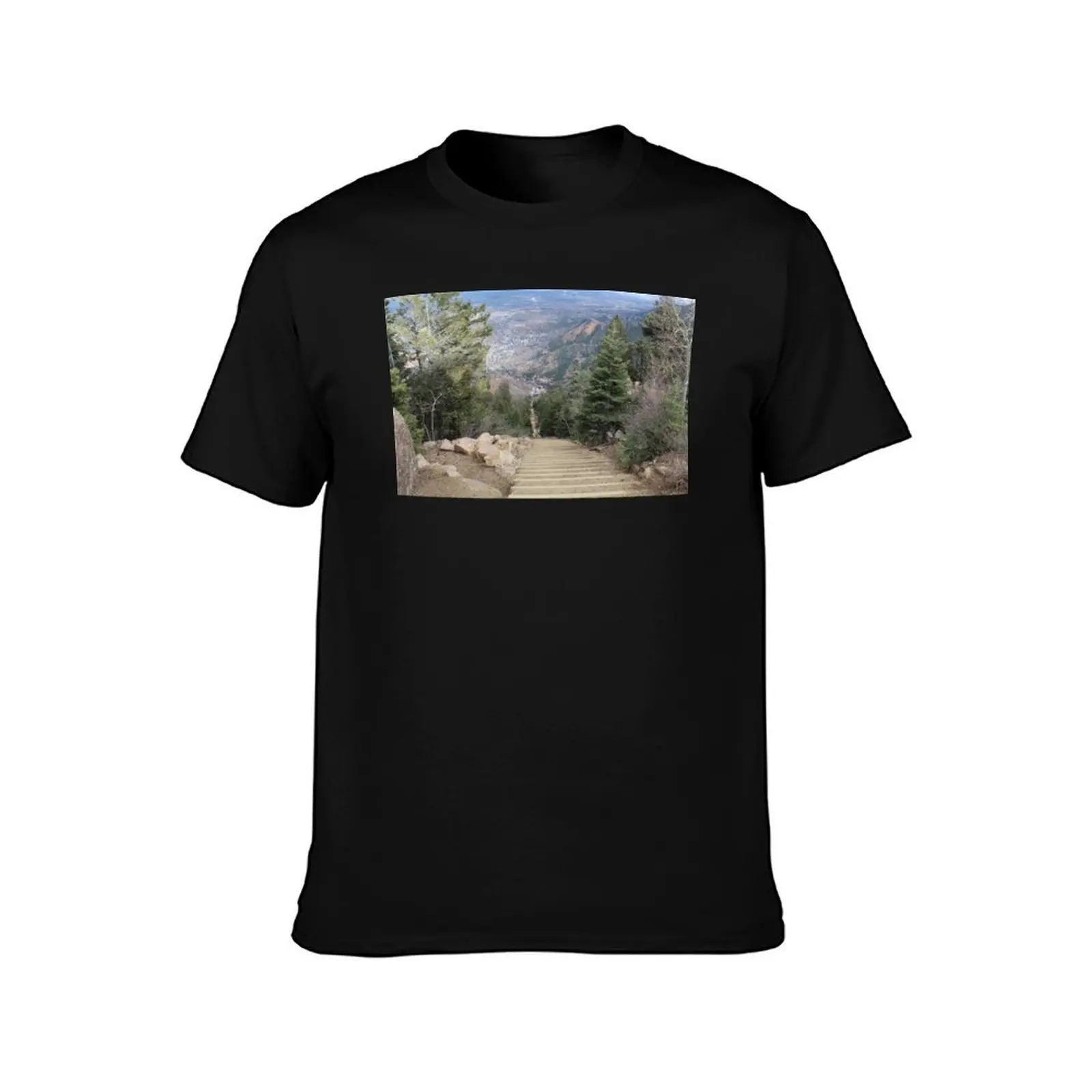 Manitou Incline T-Shirt, Summer Casual Cotton Tee, Oversized Streetwear Tops, Vintage Graphic Print, Loose Fit Short Sleeve