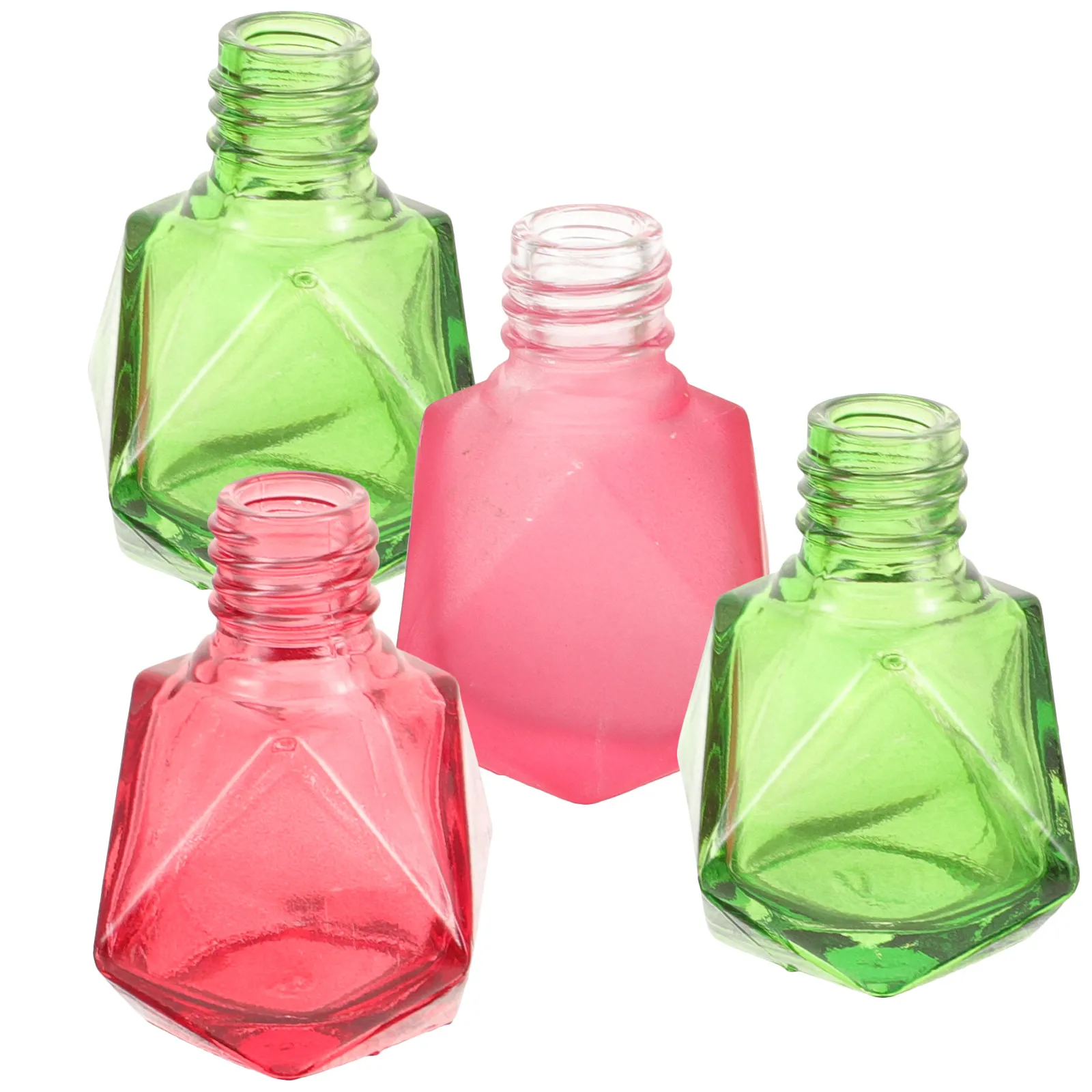 4Pcs Glass Nail Polish Bottles Refillable Small Empty Nail Art Bottles Portable for Gel Polish Travel Beauty Salon Use 10Ml