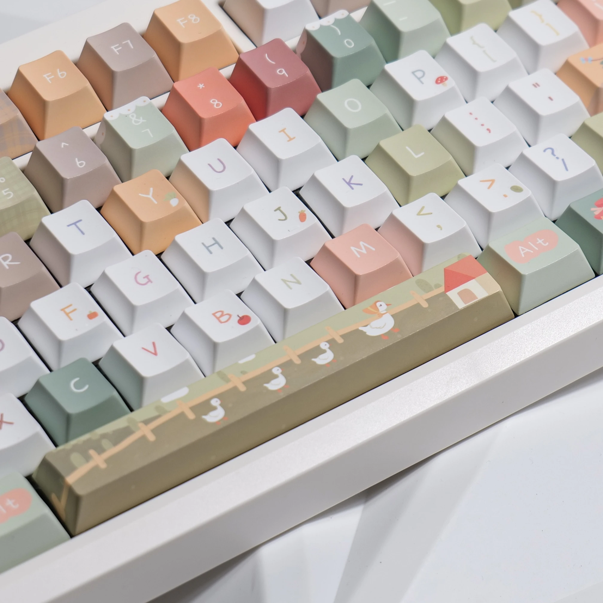 かわいい森のおとぎ話キーキャップ 141 キー Chreey キーキャップギフト Pbt キーキャップスクエアダイサブメカニカルキーボード 2.25 U 2.75U アリス用