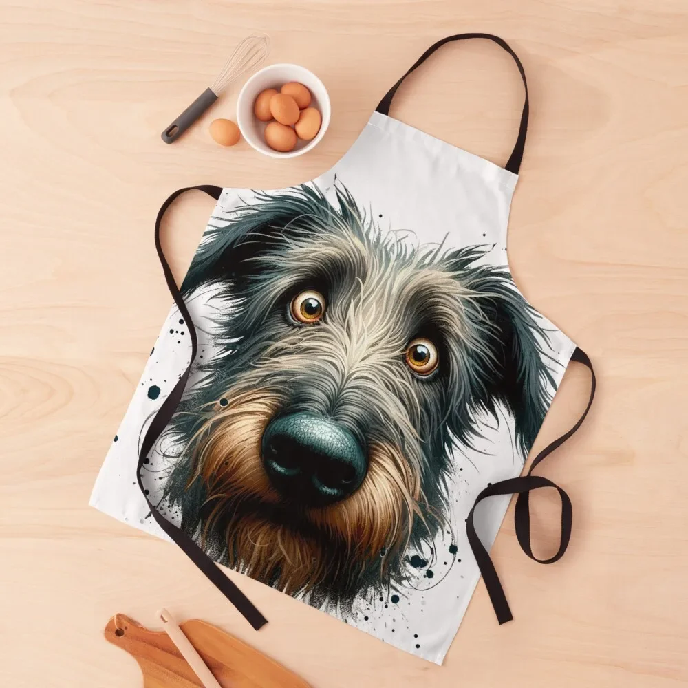 

Irish Wolfhound Surprised Apron esthetician Kitchen New 2022 Year Christmas gift waterproof for women Apron