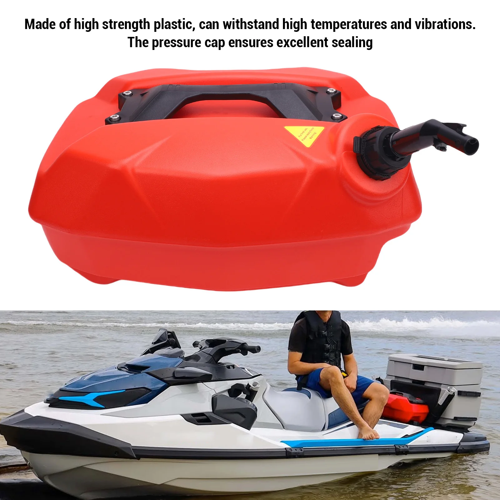 Portable Boat Fuel Tank 29L with Cap Quick Connect Interface Marine Gas Tank Replacement for Bombardier Motorboat After 2018