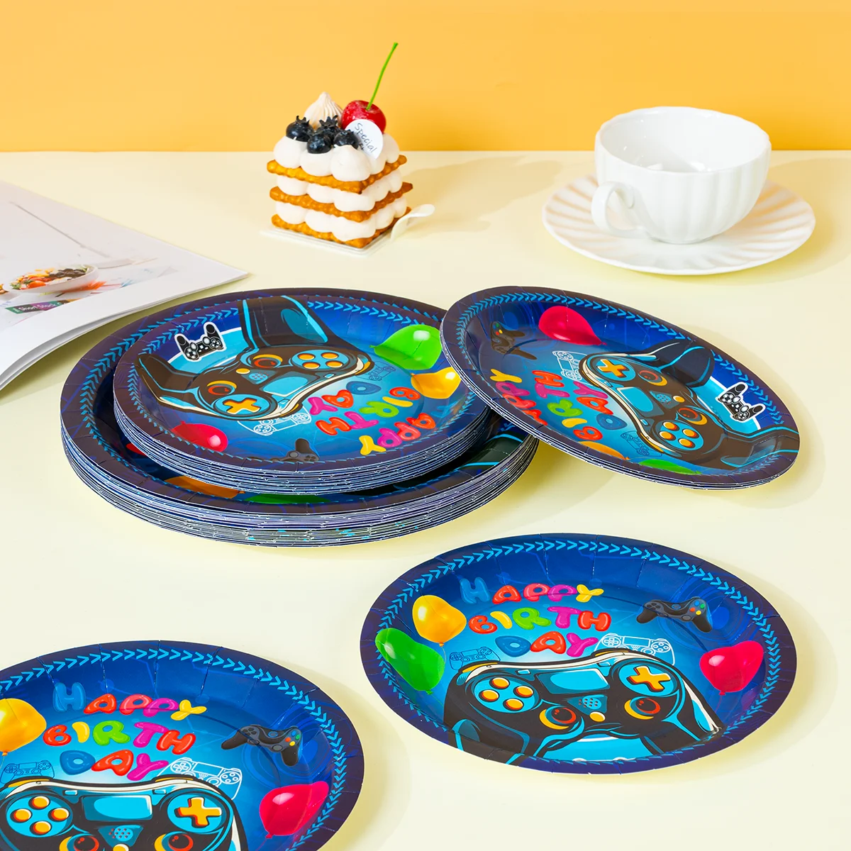 10/25/50 Peças Pratos de Papel - Party Games Birthday avaliação e preço
