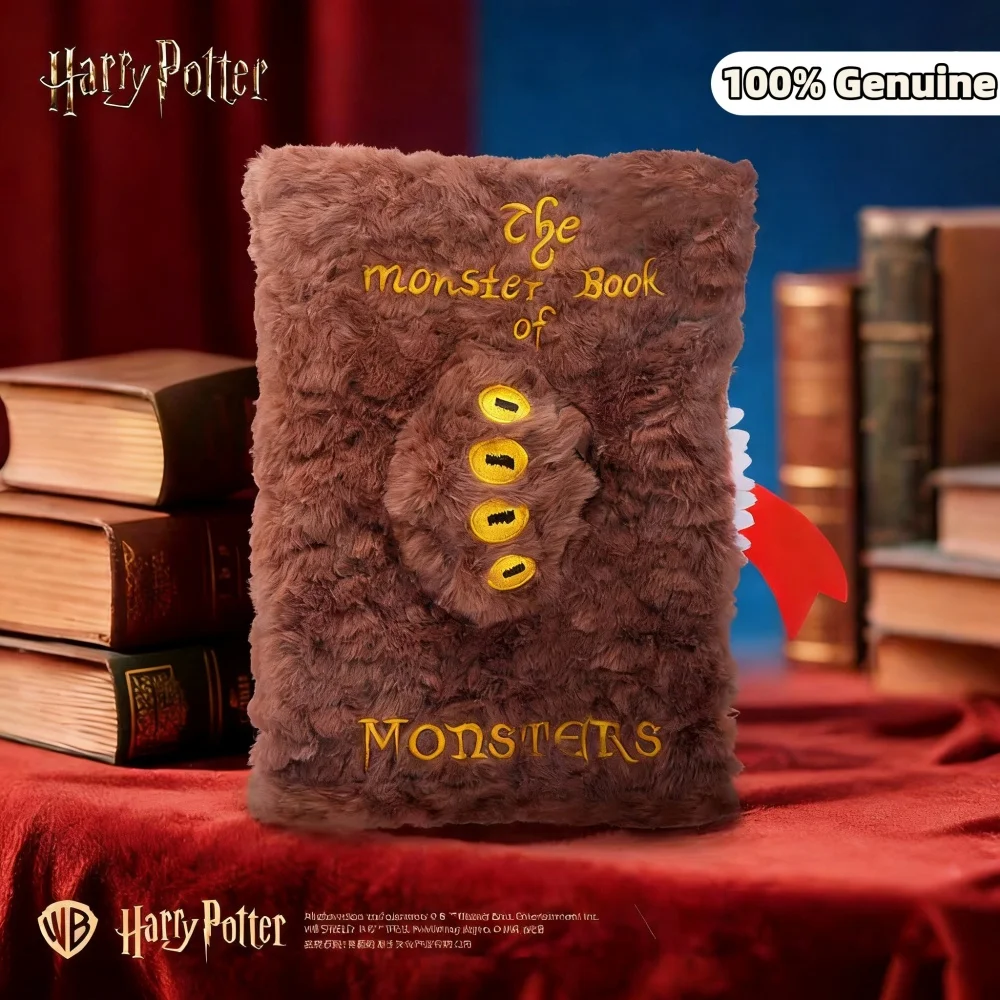 Funda de felpa genuina de Harry Potter A5, libro de monstruos de dibujos animados de Hogwarts, chaqueta de libros Hedwig para cuadernos, diario, libro de trabajo, decoración