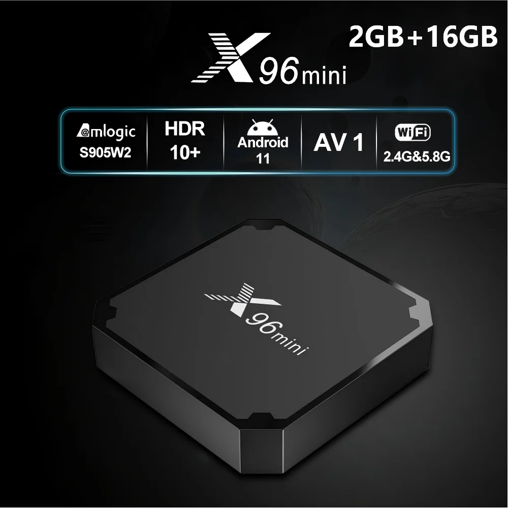 X96 Mini Android 11 TV Box Amlogic S905W2 4K AV1 HDR10+ WiFi Dual de Bajo Consumo, Caja Multimedia Compacta