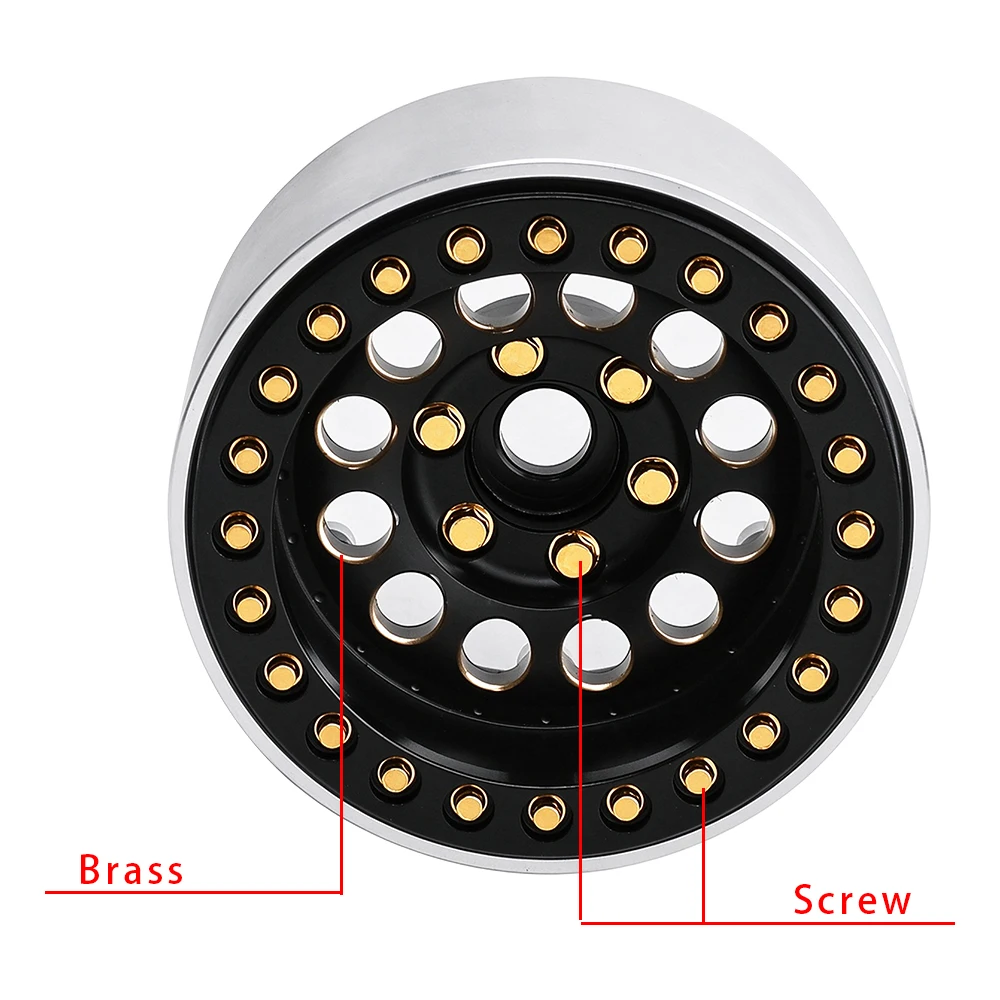 56.6mm 1.9 Beadlock Wheel Rims 4PCS 556g Brass Weighted For SCX10 TRX4 Gen8 CC01 RC Crawler Offroad Upgrade
