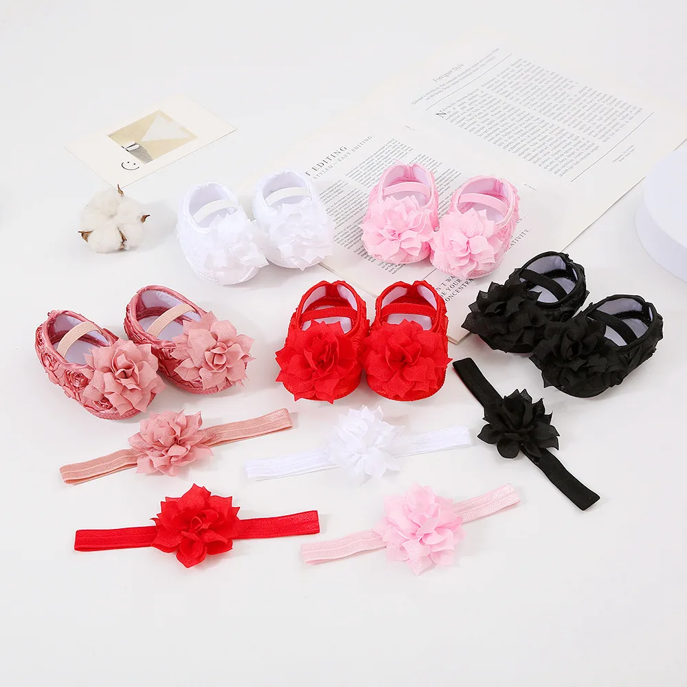 

0-18M Baby Girls Shoes Lace Bow Spring Toddlers Prewalkers Cotton Shoe Photography Infant Soft Bottom First Walkers Shoes