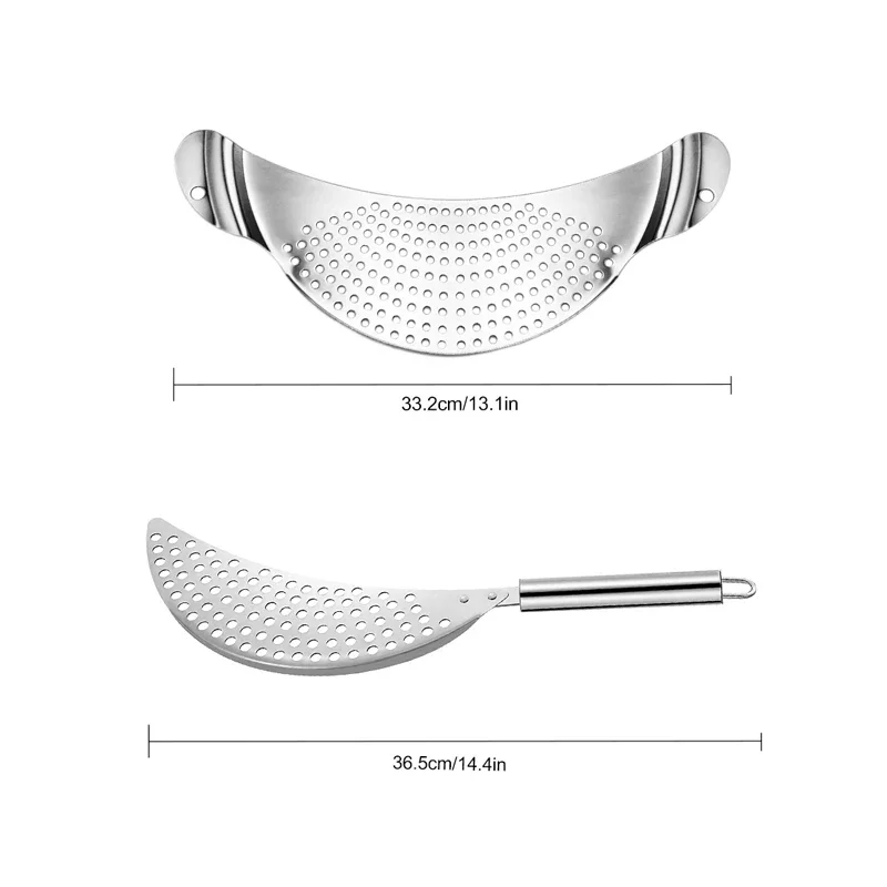 Stainless Steel Pan Pot Strainer with Handle, Pasta Drainer, Colander Water Filter, Vegetable Drainer, Kitchen Slag Separator