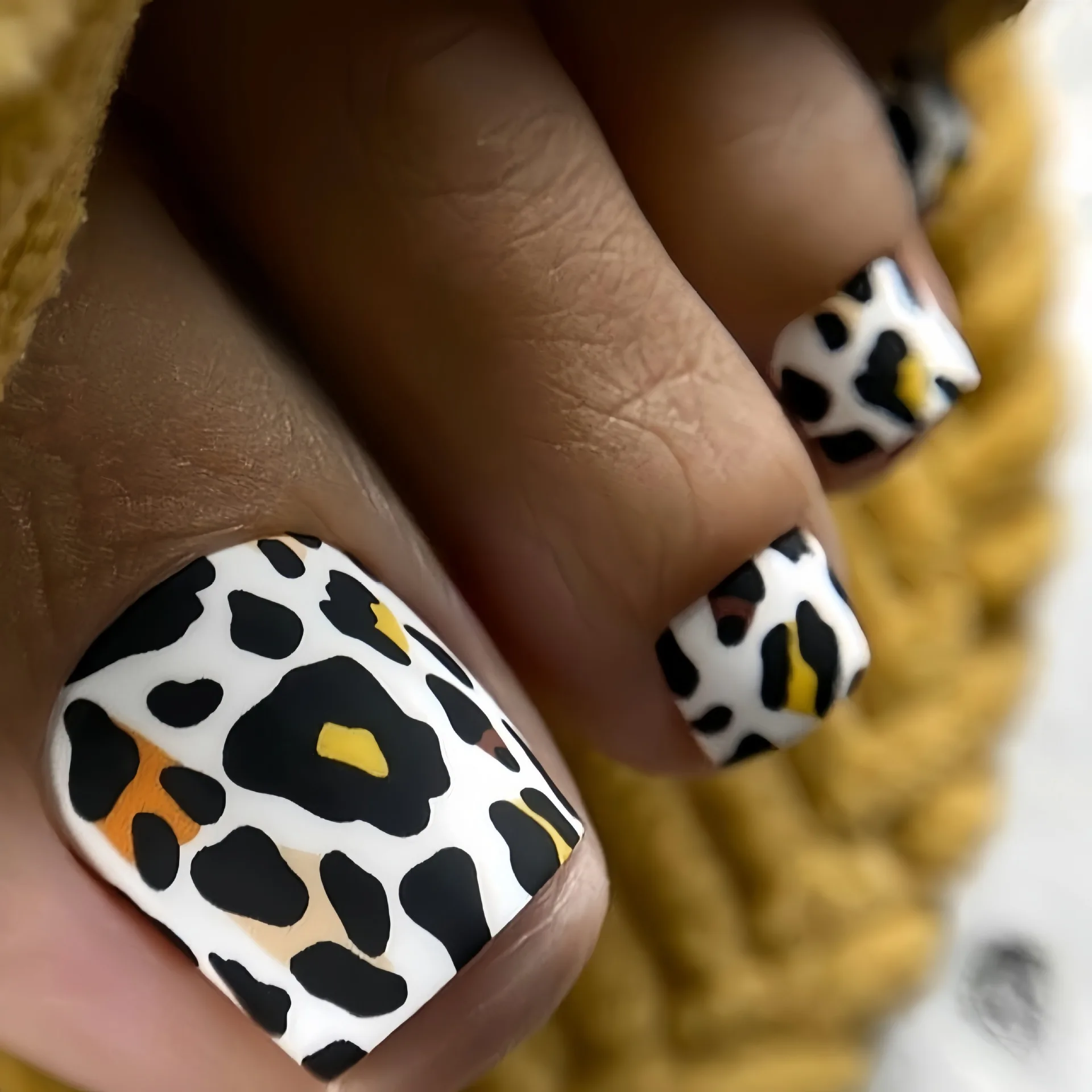 24 Uds. De uñas postizas con estampado de leopardo, especias para niñas, puntas de uñas postizas dulces y frescas para verano, uñas postizas reutilizables para mujeres