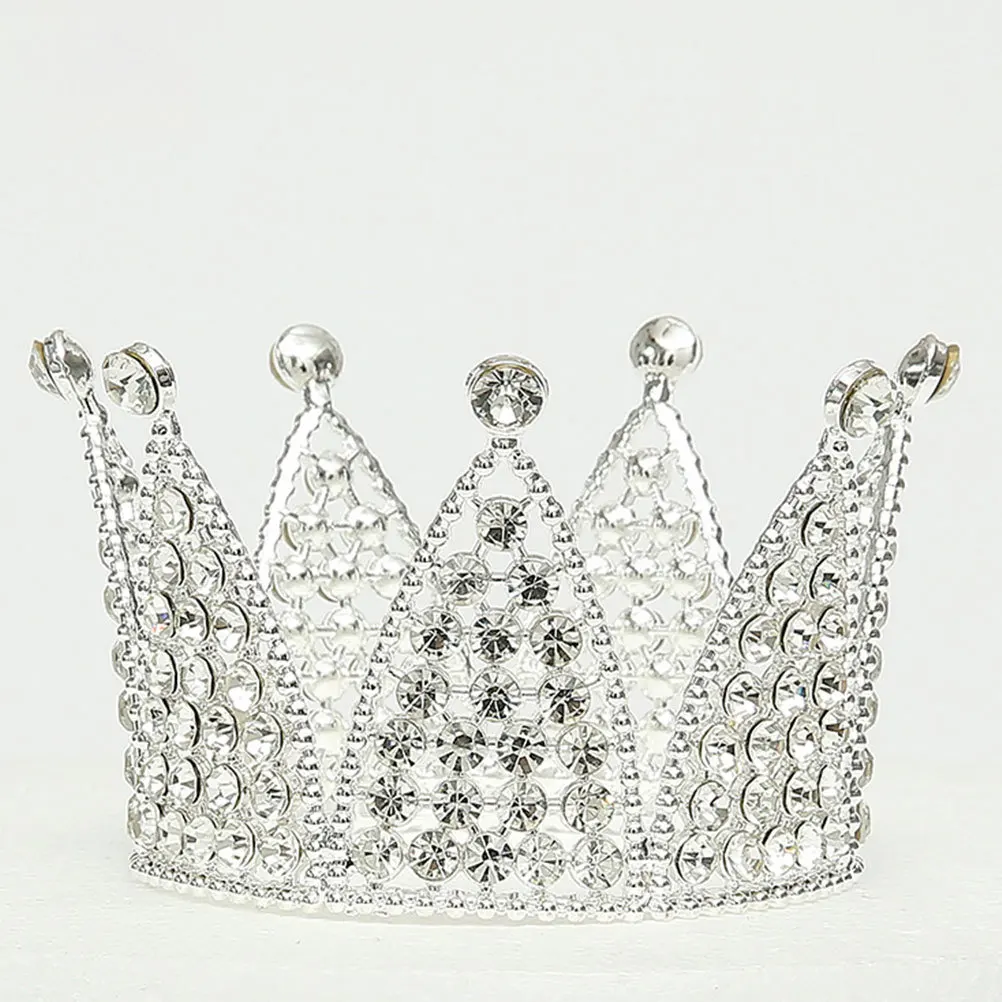 

Crown Cake Decoration Elegant Headdress Round Hair Accessories Birthday Decor Piece Exquisite Design Bridal Tiara
