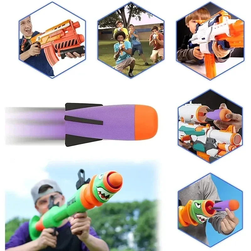 HFoam Mega-Missile Refill Pack ملحقات الرصاص المتوافقة مع Nerf Rocket N-Strike Elite Series Missile Blaster Launcher