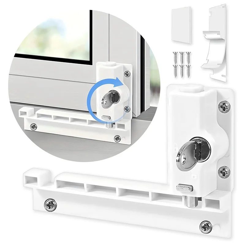 パティオ引き戸セキュリティフットキックロック、キー付き、トップレールに適合 - チャイルドプルーフパティオドアガーディアン - またはボトム - TCES