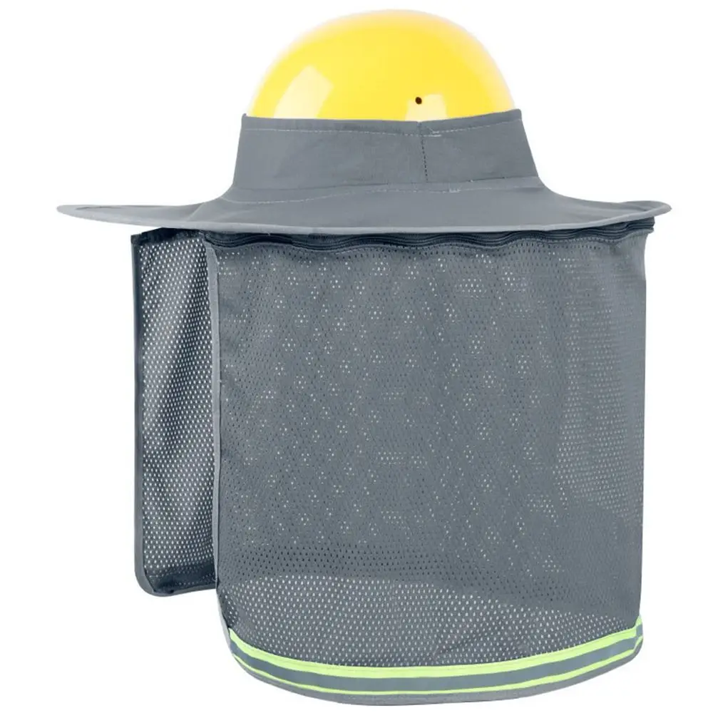 With Reflective Stripe Safety Hat Cap Visor Foldable Breathable Neck Shield Sun-proof Face and Neck Protection