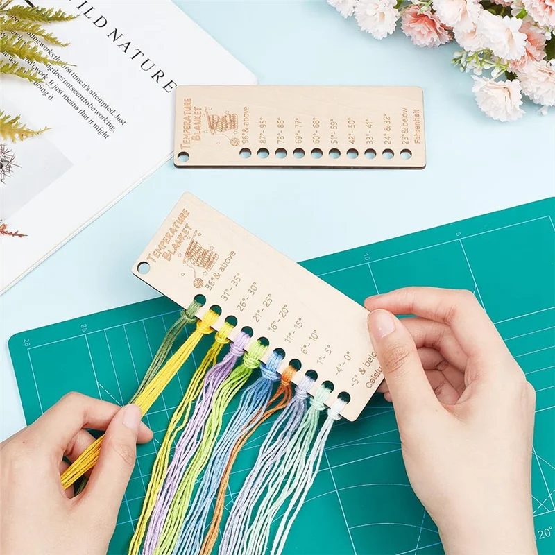 AT48-Knitting Temperature Color Chart Blanket Planner For Thread Crochet Projects Handmade Gifts