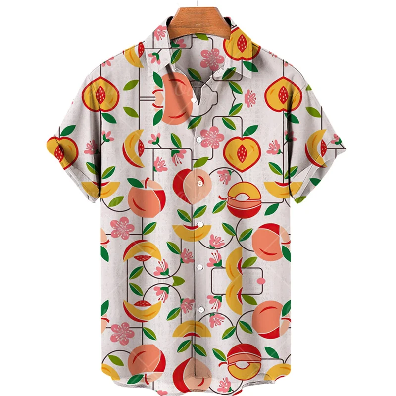 Men's 3d Printing Luxury Designer Medieval Clothings Tropical Fruit Hawaiian Harajuku Fashion Style Tiki Big Size Floral Shirt