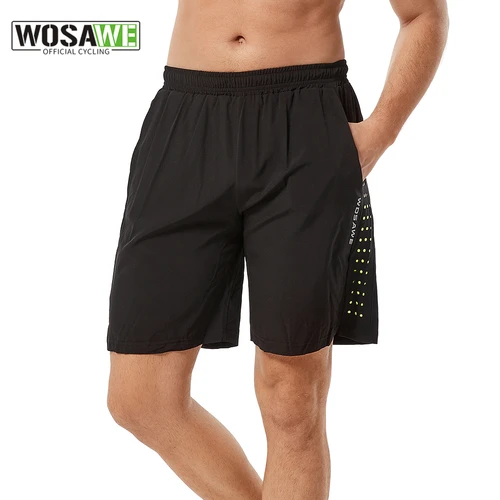 Imagen 2 del producto WOSAWE, pantalones cortos de ciclismo para hombre, corte holgado con almohadilla de Gel interior, pantalones cortos acolchados a prueba de golpes, pantalones cortos para bicicleta de montaña MTB, pantalones cortos para montar