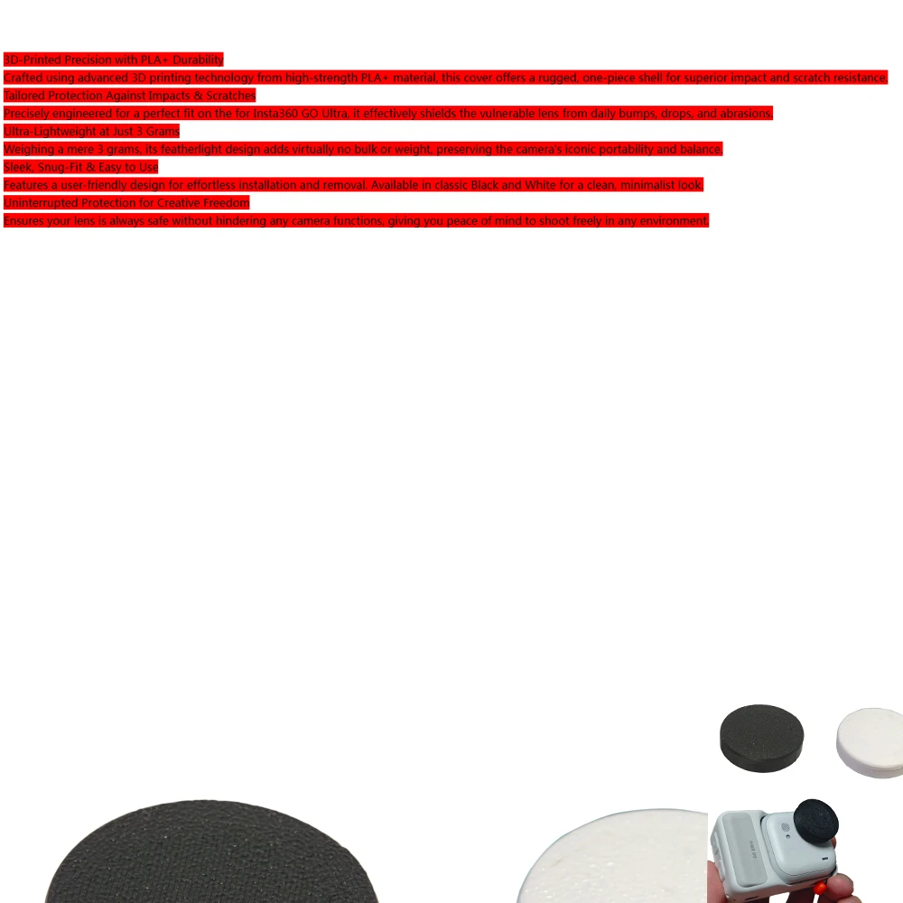 

2PCS Lens Cover For Insta360 GO Ultra, Lens Protector Guard Anti-Scratch Protective Cover For GO Ultra Thumb Camera Accessories