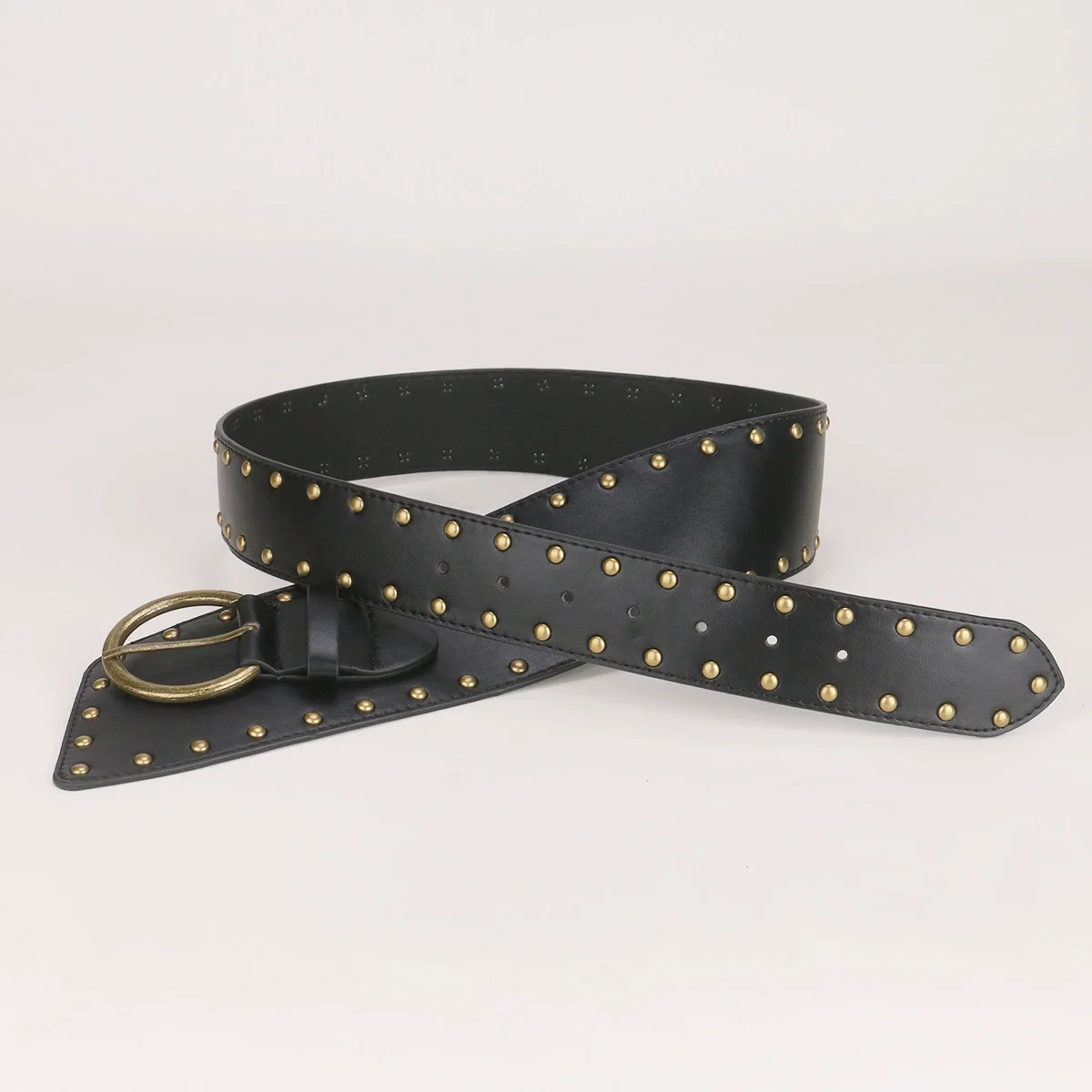المرأة برشام بولي Leather الجلود الشرير مشد الإناث Cummerbund معطف حزام فستان Decration حزام عريض J934