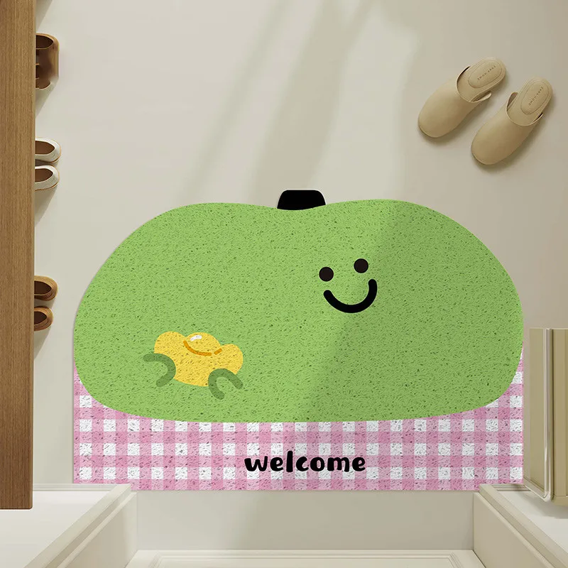 Cartoon Dirt Resistant PVC Silk Ring Door Mat Entrance Mat Scraping Mud Anti Slip and Dirt Resistant Bathroom Entrance Foot Rugs