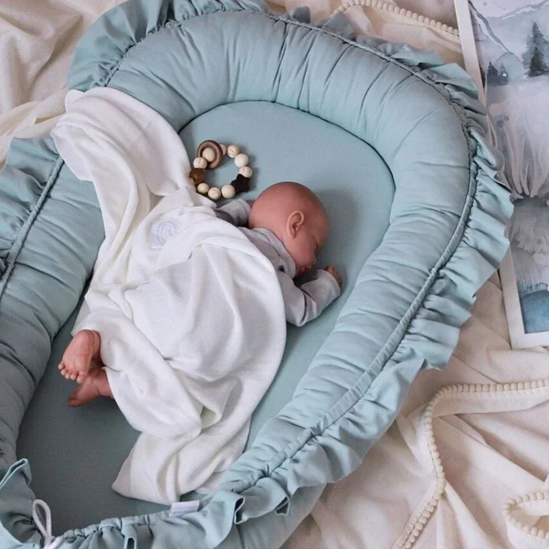 Baby Nest Bed Portable Crib Travel Bed Infant Toddler Cotton Soft Cradle for Newborn Boys Girls Bed Bassinet Bumper