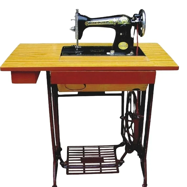 With 2-DRAWER Table Stand Household Foot Operated SEWING Machine TRIMMING BELT Textile Fabric 13 Manual BLACK RED