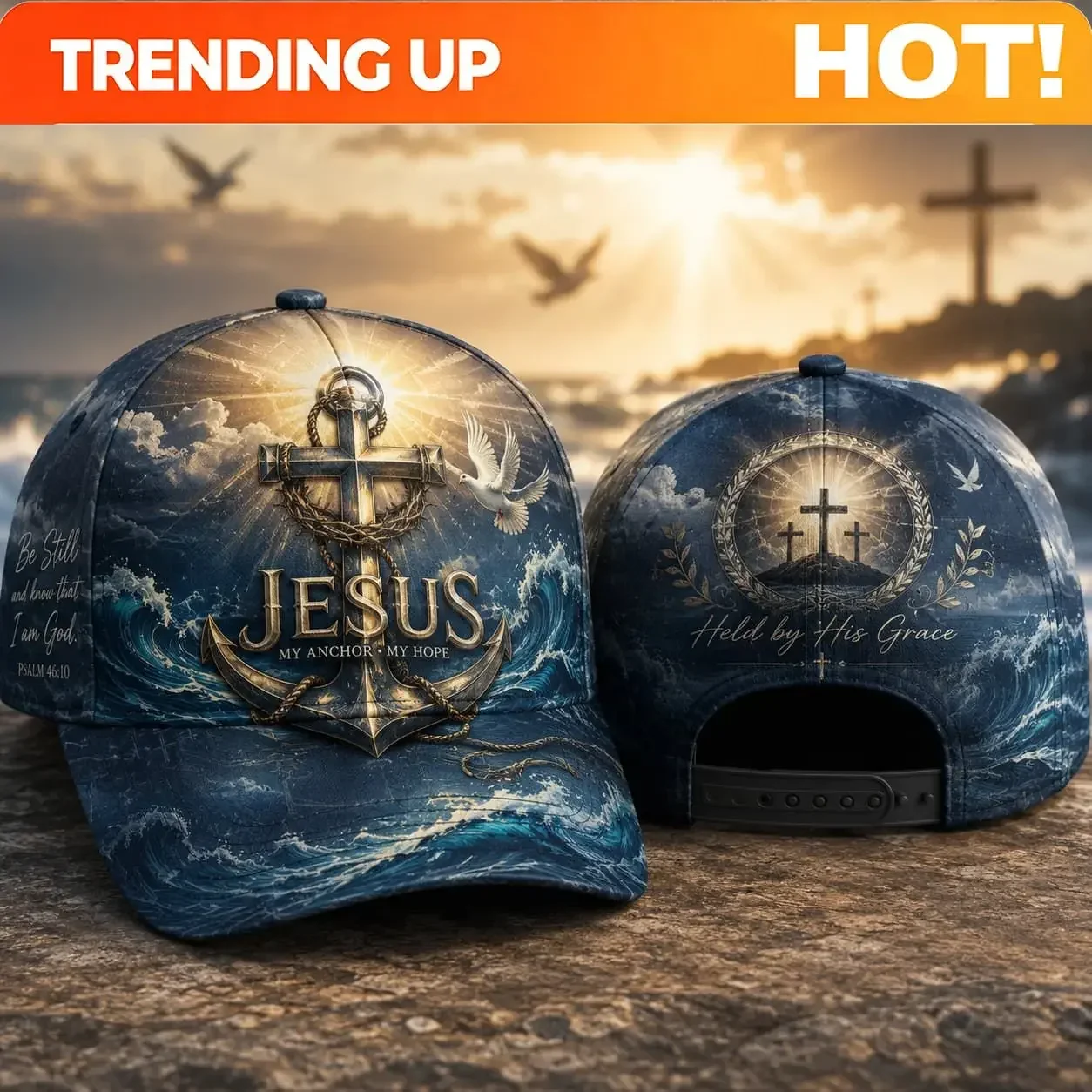 Custom Christian Baseball Cap Religious Faith Hat Best Gift Memorial Keepsake Collectible Prayer Cross Church Believer Spiritual